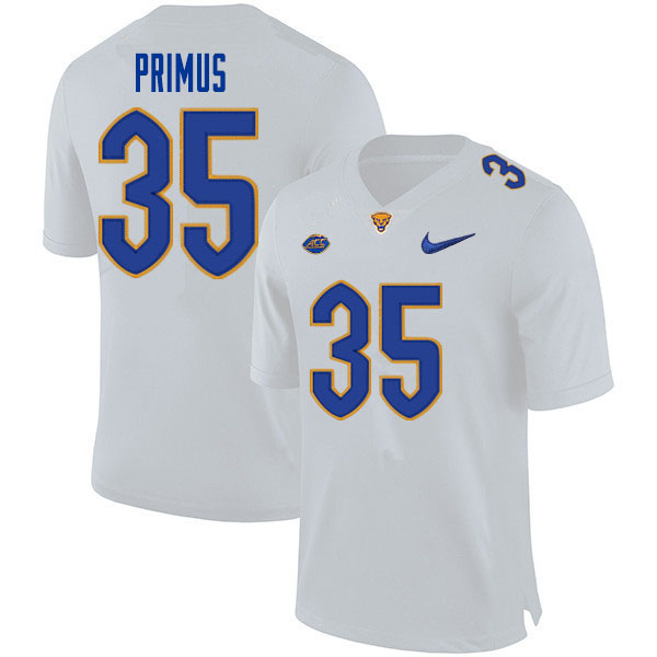 Men #35 Hudson Primus Pitt Panthers College Football Jerseys Sale-White